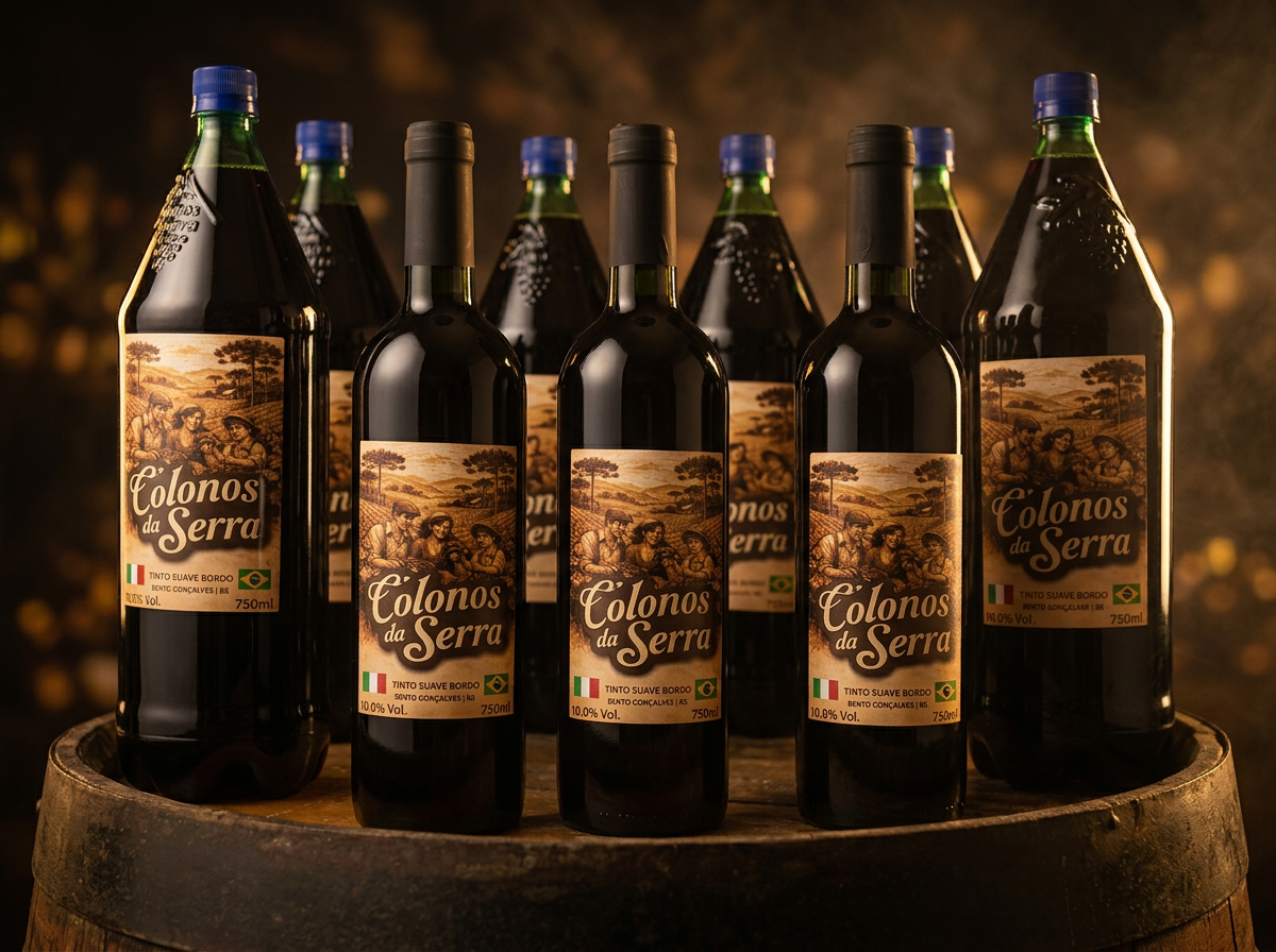 Coleção de vinhos Colonos da Serra